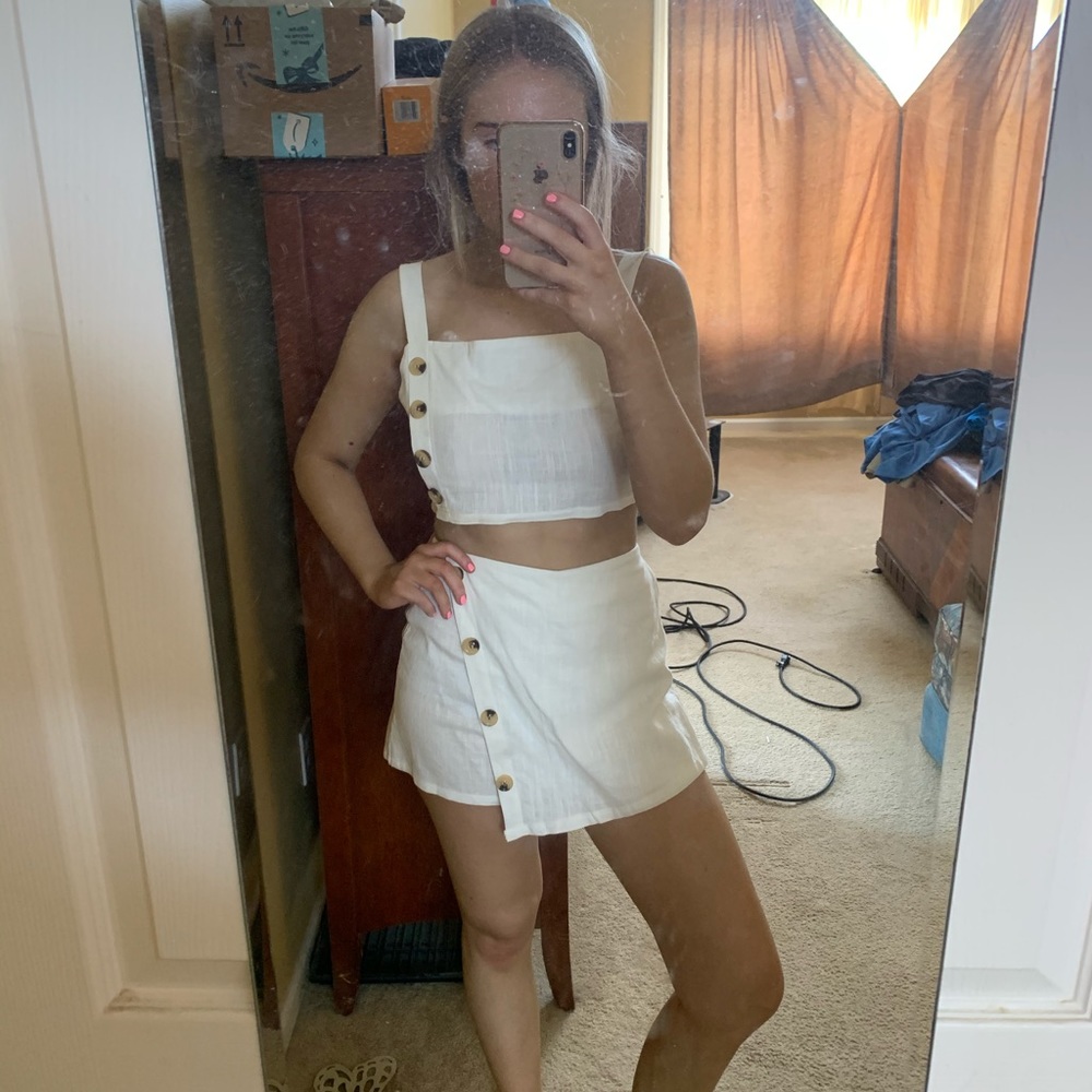 New with tags white Zaful matching set- Size small